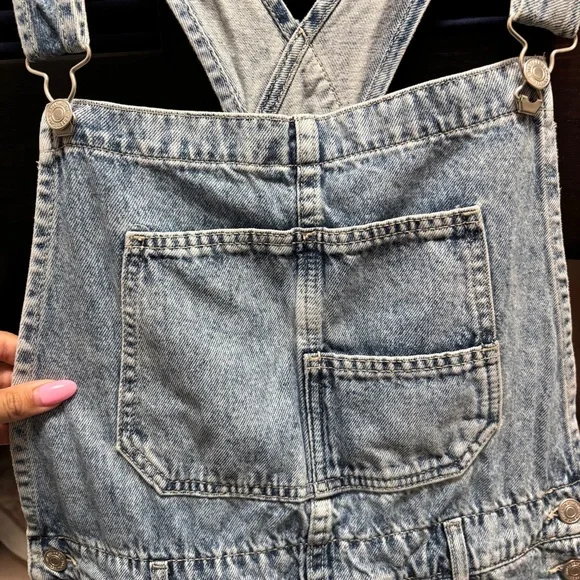 Free People We The Free Ziggy Denim Overalls Size Large - Picture 7 of 14